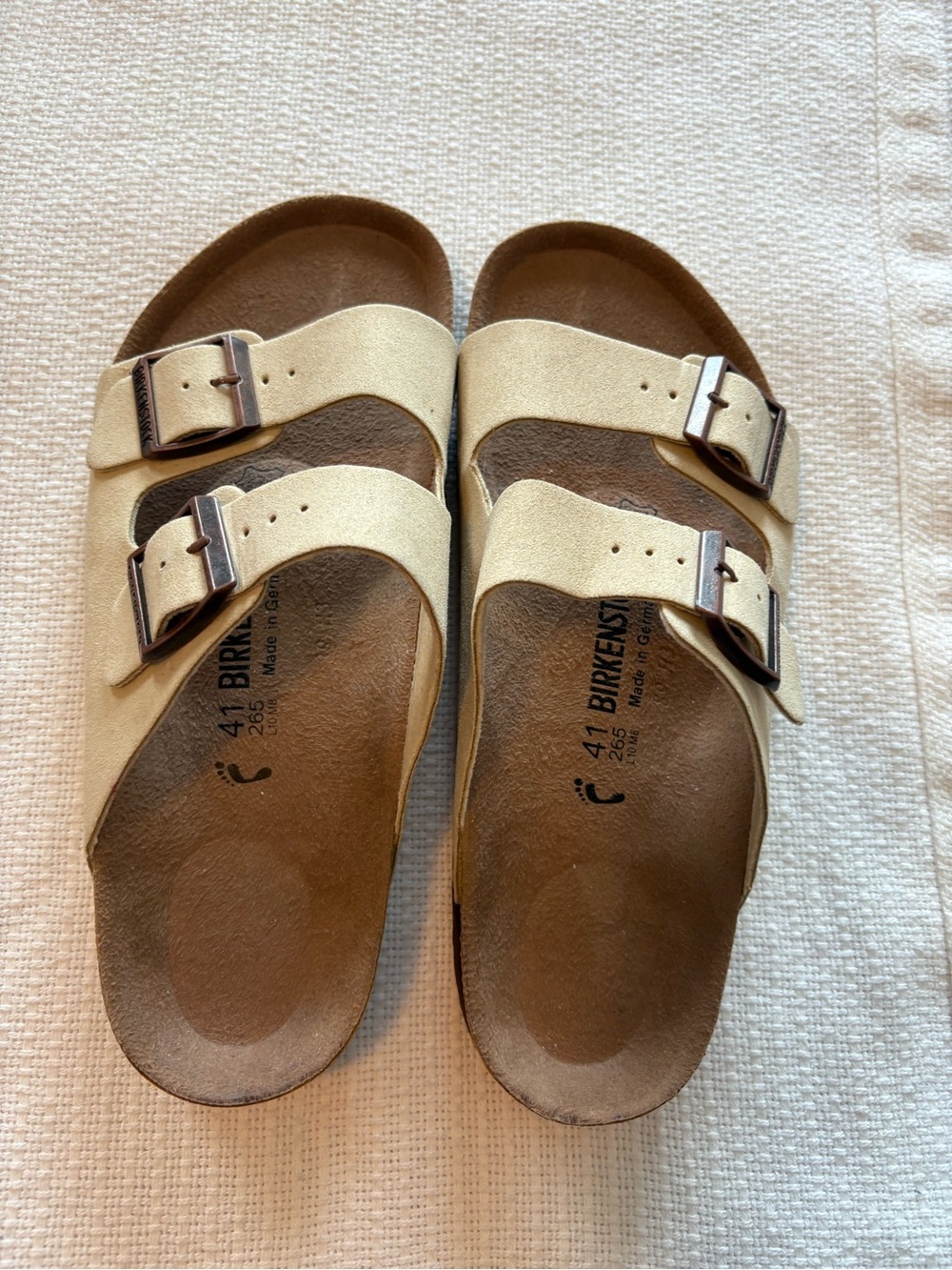Birkenstock Two-Strap Sandals in Beige *New* W10